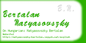 bertalan matyasovszky business card